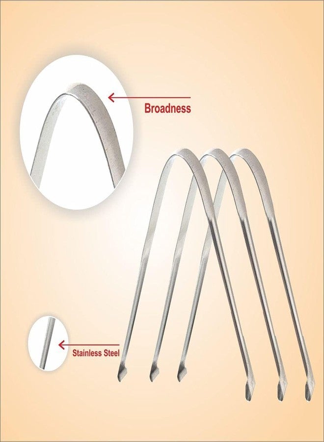 FLASHFOX Stainless Steel Tongue Cleaner for Adults | Flat Design Tongue Scraper for Oral Hygiene | Metal Tongue Cleaner for Fresh Breath â€“ Pack of 3 - Image 3